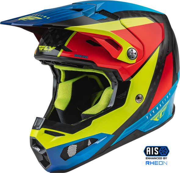 Fly Racing Formula Carbon Prime Helmet Hi-Vis/Blue/Red Sm 73-4433S
