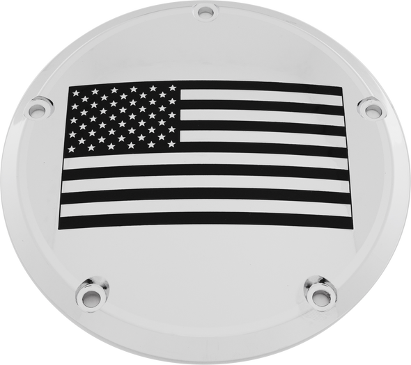 Custom Engraving 6   M8 Softail Derby Cover American Flag Chrome Patr21-67
