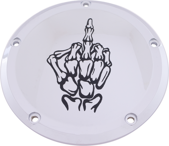 Custom Engraving 6   M8 Softail Derby Cover Bone Finger Chrome Skul24-67