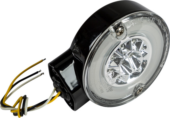 Harddrive Dual Function Front Turn Signal Black W/Clear Lens 164511