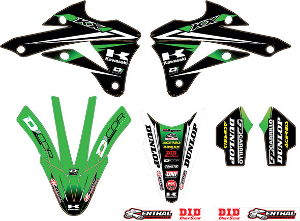 D-Cor 2014 Monster Energy Kawasaki Team Green Graphics/Trim Kit 10-20-514