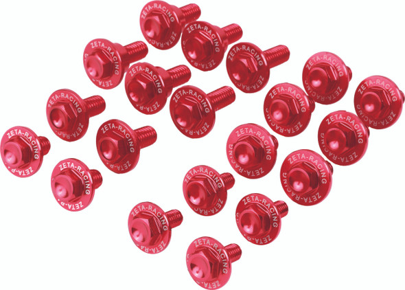 Zeta Aluminum Bolt Kit Red Ze88-5242