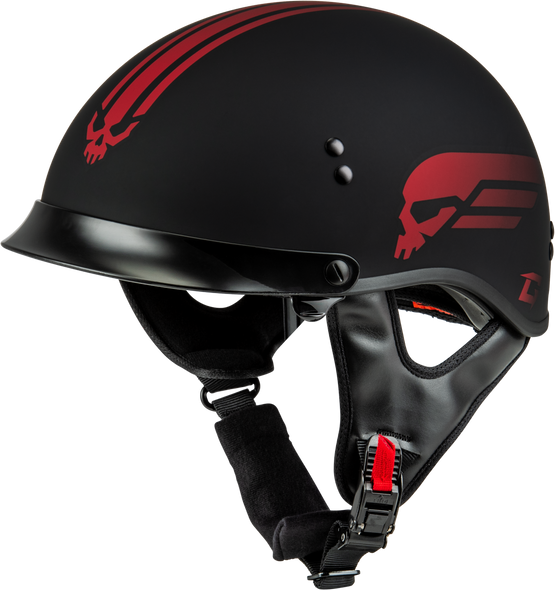 Gmax Hh-65 Retribution Helmet W/Peak Matte Black/Red Xs H96511323
