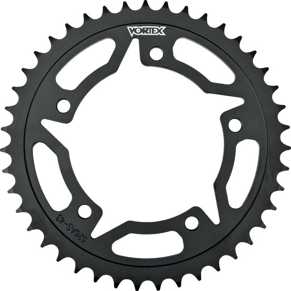 Vortex Rear Sprocket Steel 43T-525 Blk Kaw 454S-43