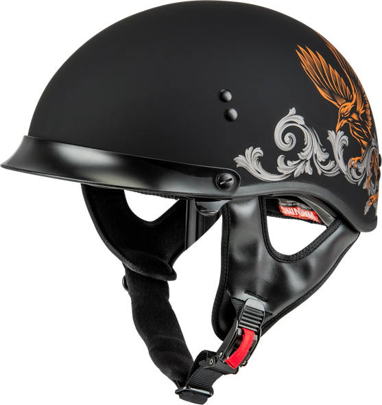 Gmax Hh-65 Corvus Helmet W/Peak Matte Black/Silver/Orange Xs H96510943