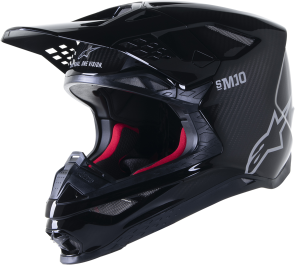 Alpinestars Supertech S-M10 Solid Helmet Black Glossy/Carbon Xs 8300323-1188-Xs