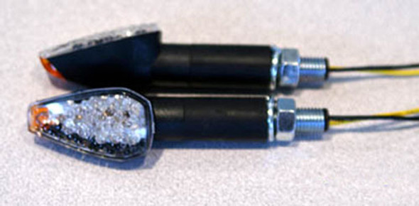K&S Led Ultra Mini-Marker Lights Triangle W/Amber Tip Blk Long 25-8940