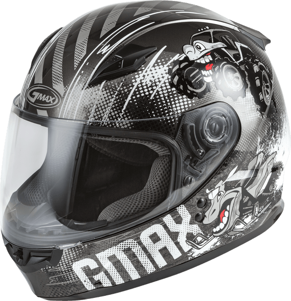 Gmax Youth Gm-49Y Beasts Full-Face Helmet Dark Silver/Black Ym G1498541