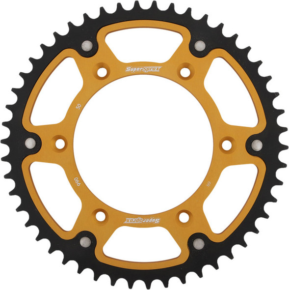 Supersprox Rear Stealth Sprocket Alu/Stl 50T-520 Gld Hus/Husq/Ktm Rst-990-50-Gld