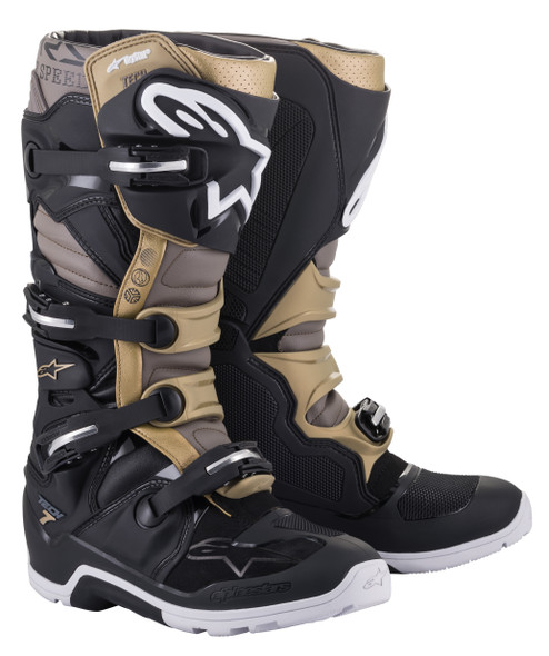 Alpinestars Tech 7 Enduro Ds Boots Black/Grey/Gold Sz 07 2012620-1959-7