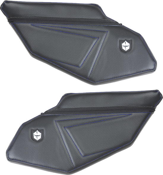 Pro Armor Stock Rear Door Knee Pads With Storage Blue Stitching Po P1910Y331Bu