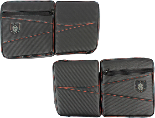 Pro Armor Rear Door Knee Pads With Storage Orange Stitching P144054Or