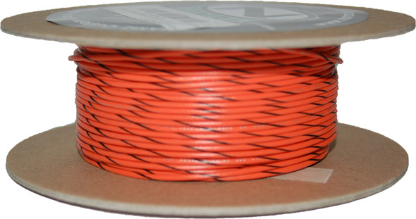 Namz Custom Cycle #18-Gauge Orange/Black Stripe 100' Spool Of Primary Wire Nwr-30-100