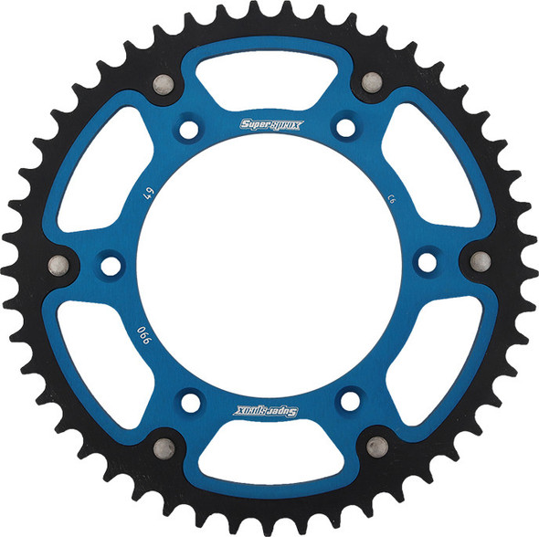 Supersprox Rear Stealth Sprocket Alu/Stl 49T-520 Blu Husq/Ktm Rst-990-49-Blu