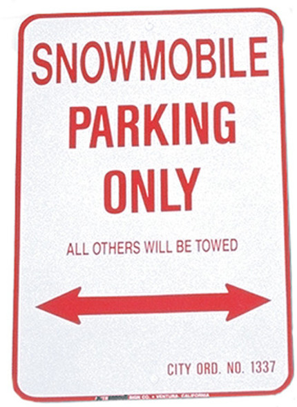 Voss Signs Snowmobile Parking Only - Aluminum Sign 12" X 18" 1218Spk