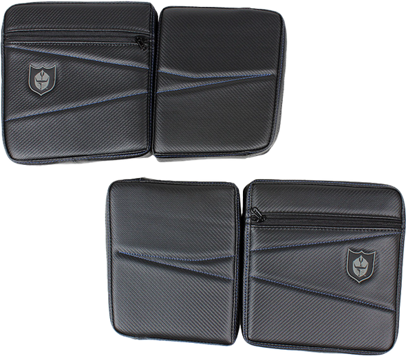 Pro Armor Rear Door Knee Pads With Storage Blue Stitching P144054Bu