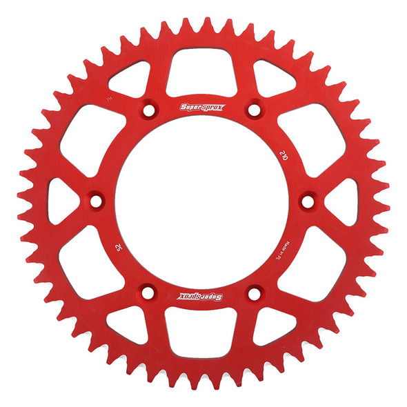 Supersprox Rear Sprocket Aluminum 52T-520 Red Hon Ral-210-52-Red