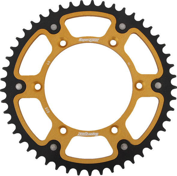 Supersprox Rear Stealth Sprocket Alu/Stl 49T-520 Gld Suz Rst-808-49-Gld