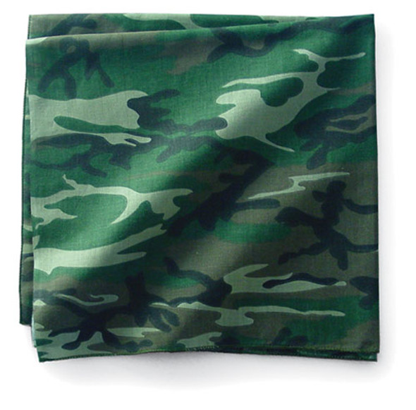 Balboa Bandanna 100% Cotton Woodland Camouflage Premium 22 X 22 B008
