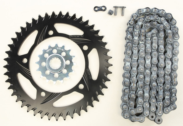 Vortex Sprocket/Chain Kit Stl/Alu 16/45T Blk Rx3 520-112L Blk Ck6305