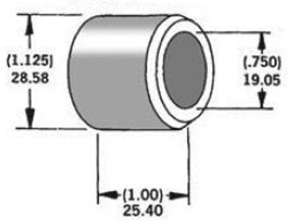 Harddrive Axle Spacer Zinc 43657-89 3/4"X1.0" 339305