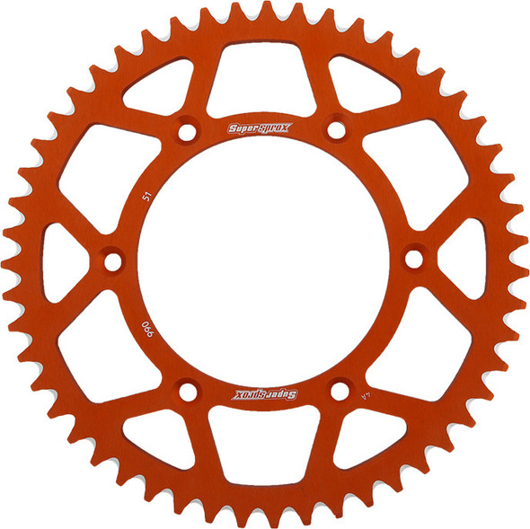 Supersprox Rear Sprocket Aluminum 51T-520 Org Husq/Ktm Ral-990-51-Org