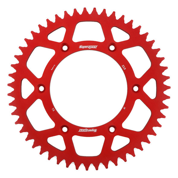 Supersprox Rear Sprocket Aluminum 51T-520 Red Hon Ral-210-51-Red