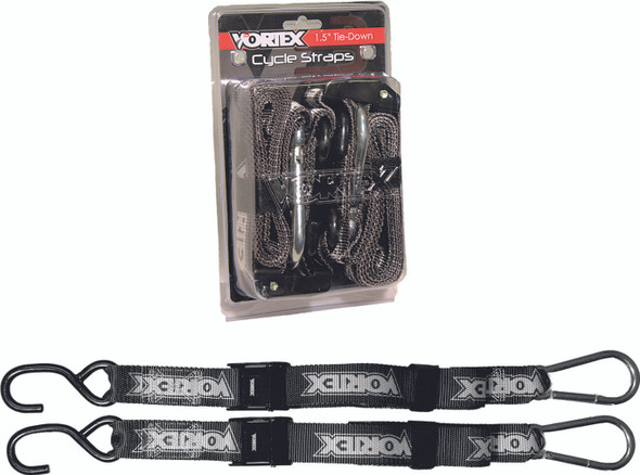 Vortex Tie Downs 1.5" 2/Pk Blk Td122