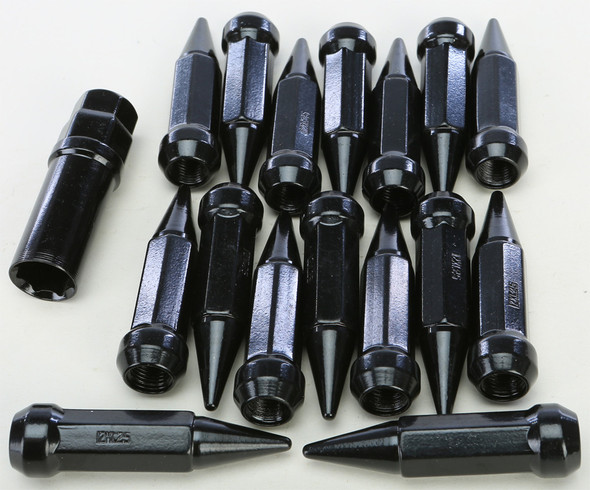 Sedona Spike Lug Nut 12Mmx1.25 60' Black Tapered 17Mm Hd W/Key Alug-Sb-19Bx