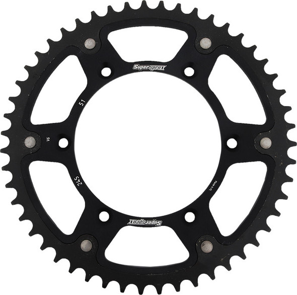 Supersprox Rear Stealth Sprocket Alu/Stl 51T-520 Blk Yam Rst-245-51-Blk