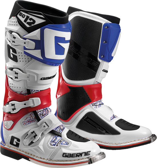 Gaerne Sg-12 Boots Red/White/Blue Sz 12 2174-026-012