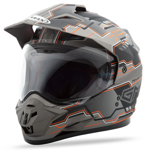 Gmax Gm-11 D/S Adventure Helmet Matte Black/Hi-Vis Orange M G5117695 Tc-26