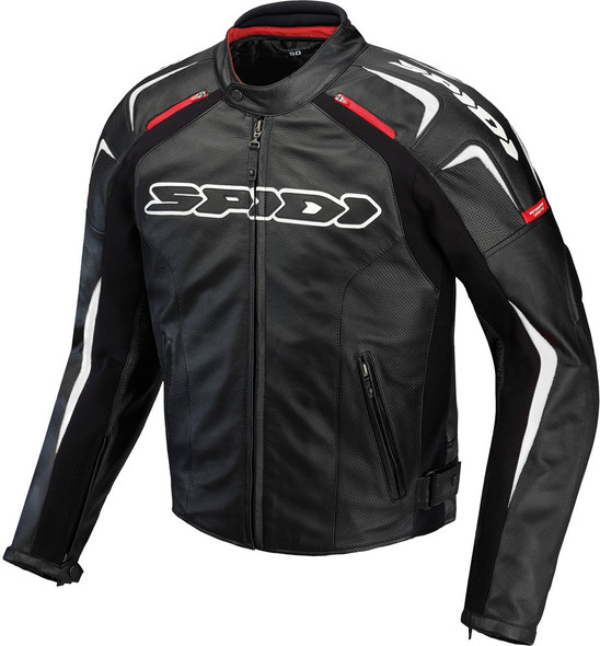Spidi Track Leather Jacket Black/White E50/Us40 P120-011-50