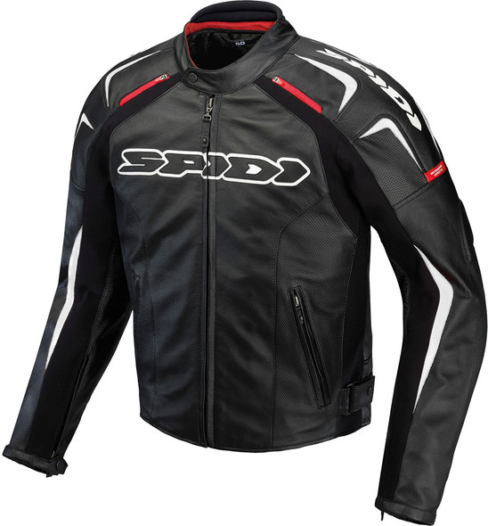 Spidi Track Leather Jacket Black/White E58/Us48 P120-011-58