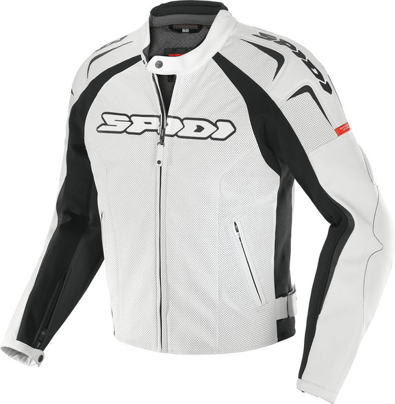 Spidi Track Wind Leather Jacket White/Black E56/Us46 P126-001-56