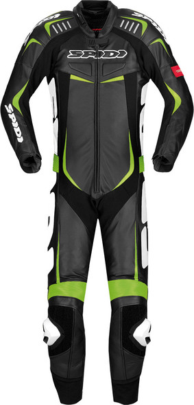 Spidi Track Wind Pro Leather Suit Black/Green E52/Us42 Y120-494-52