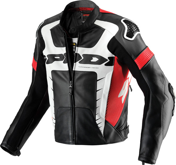 Spidi Warrior Pro Leather Jacket Black/Red E50/Us40 P144-021-50