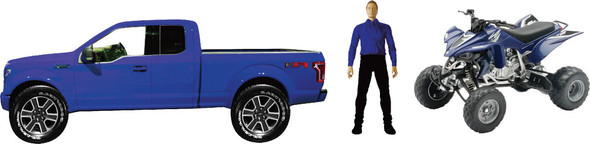 New-Ray Replica 1:14 Truck/ATV Ford Blue/Yamaha Yzf450R Blue 02206B