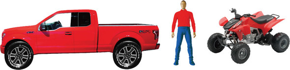 New-Ray Replica 1:14 Truck/ATV Ford Red/Honda Trx450R Red 02206A