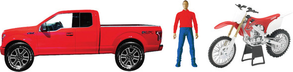 New-Ray Replica 1:14 Truck/Race Bike Ford Red/Honda Crf450R Red 02216A