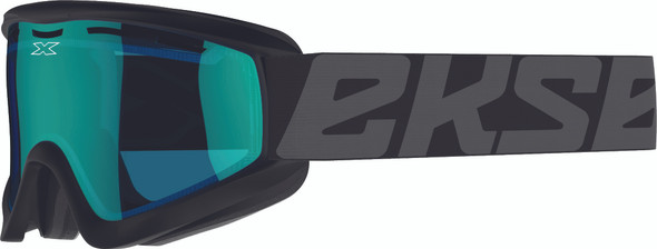 EKS Brand EKS Cold Weather Goggle Black W/Blue Mirror 067-10904