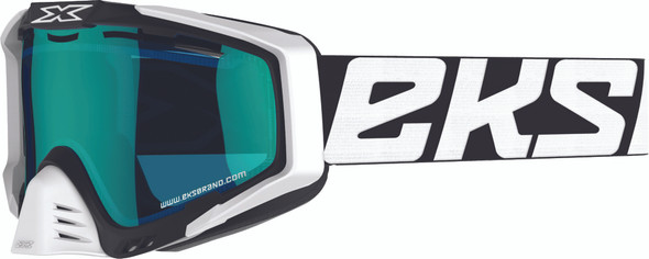 EKS Brand Eks-S Cold Weather Goggle Black/White W/Blue Mirror 067-10907