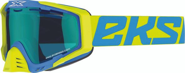 EKS Brand Eks-S Cold Weather Goggle Flo Yellow/Blue W/Blue Mirror 067-10906