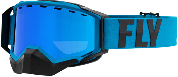 Fly Racing Zone Pro Snow Goggle Blue/Grey W/ Sky Blue/Polar Smoke Lens Flb-060