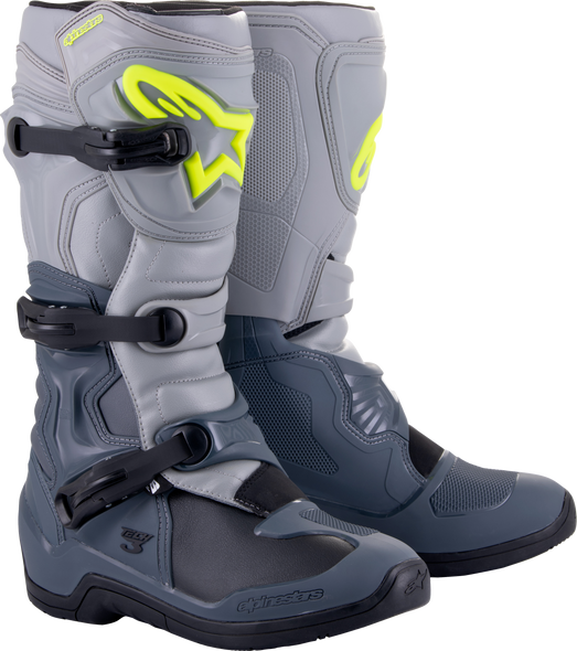 Alpinestars Tech 3 Boots Dk Grey/Lt Grey/Blk Sz 9 2013018-9069-9