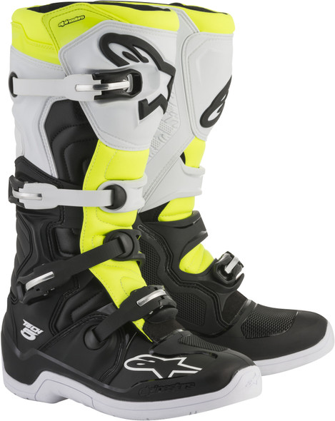 Alpinestars Tech 5 Boots Black/White/Yellow Sz 05 2015015-125-5