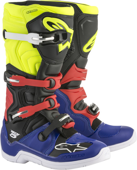 Alpinestars Tech 5 Boots Blue/Black/Yellow Sz 10 2015015-7153-10