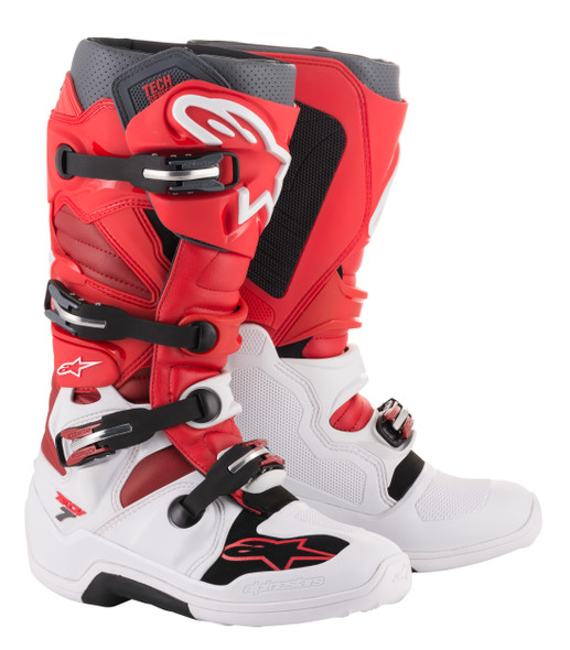 Alpinestars Tech 7 Boots White/Red/Burgundy Sz 16 2012014-2033-16