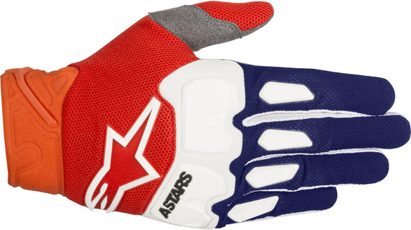 Alpinestars Racefend Gloves Blue/Orange/White Md 3563518-7043-M