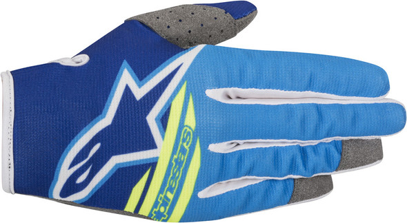 Alpinestars Radar Flight Gloves Blue/Yellow Lg 3561818-7005-L